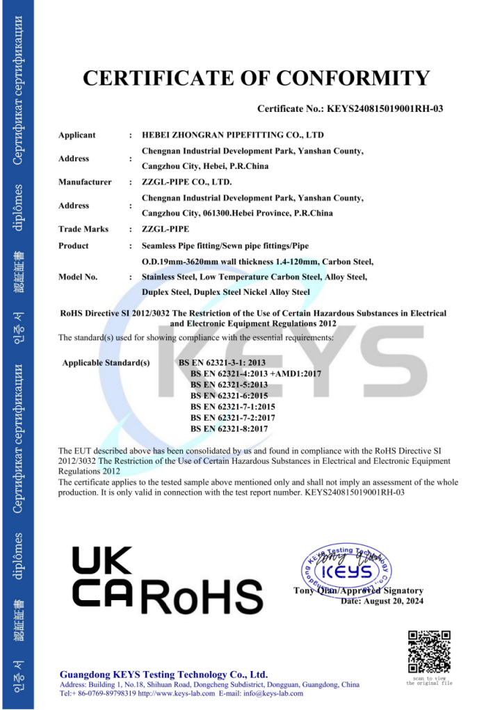 UKCA RoHS符合環保和健康标準認證